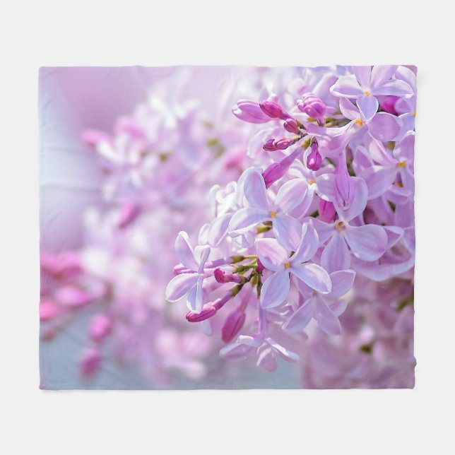Couverture Polaire Fleur lilas rose (Devant (Horizontal))