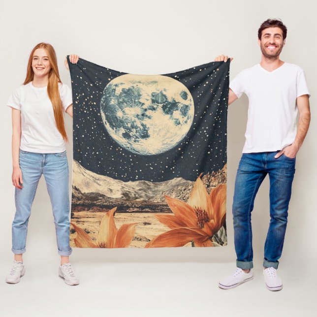 Couverture Polaire Fleur lunaire au-dessus de sommets sablonneux (En situation)