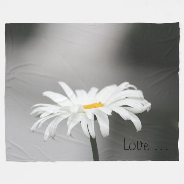 Couverture Polaire Fleur marguerite blanche (Devant (Horizontal))