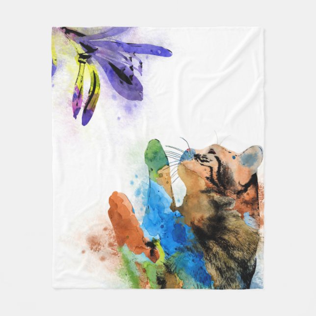 Couverture Polaire Fleur Multicolor Cat 610 (Devant)