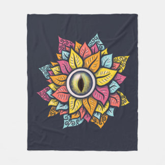 Couverture Polaire Fleur Oeil Psychédélique - Art Trippy Coloré