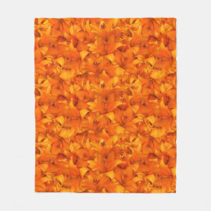 Couverture Polaire Fleur Photo Orange Garden Lys