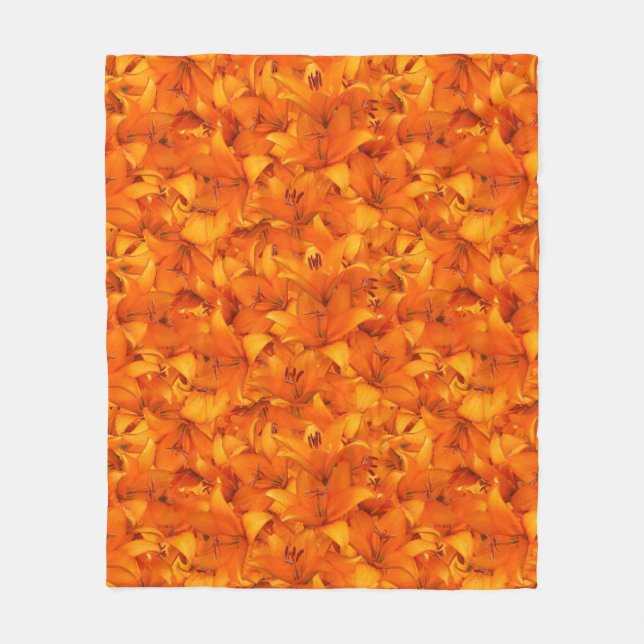 Couverture Polaire Fleur Photo Orange Garden Lys (Devant)