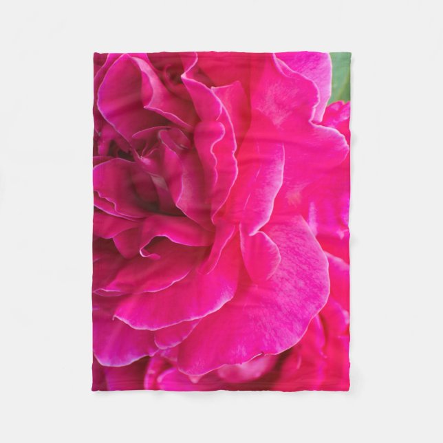 Couverture Polaire Fleur rose (Devant)