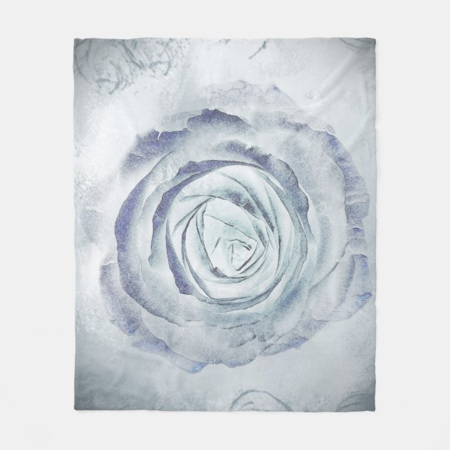 Couverture Polaire Fleur rose 13 bleu (Devant)