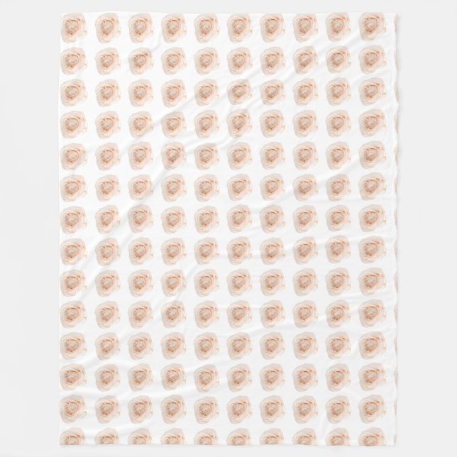 Couverture Polaire Fleur rose blanche (Devant)