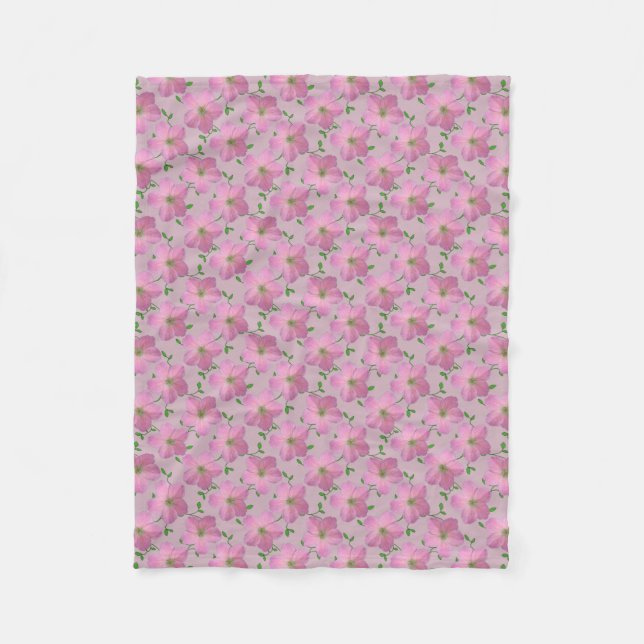 Couverture Polaire Fleur rose botanique de géranium sur toute couleur (Devant)