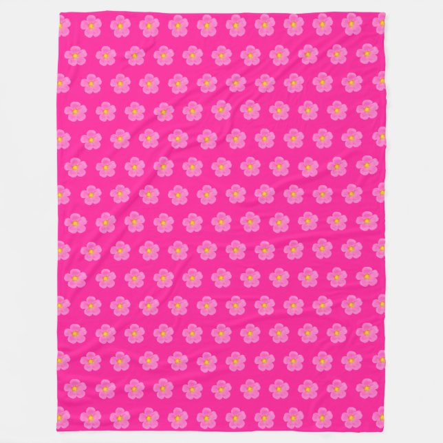 Couverture Polaire Fleur Rose rose Moss Motif sans couture sur (Devant)