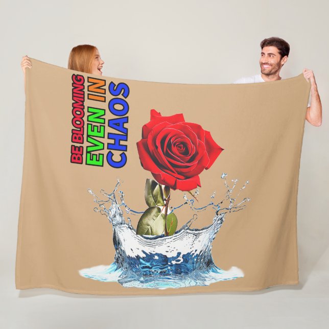 Couverture polaire Fleur Rose Rouge 3D ! (En situation)