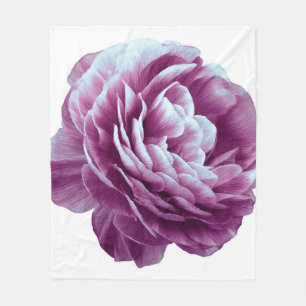 Couverture Polaire Fleur rose vintage violet. Fleur isolée sur whi
