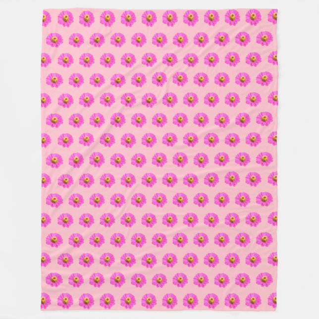 Couverture Polaire Fleur rose Zinnia Motif sans couture sur (Devant)
