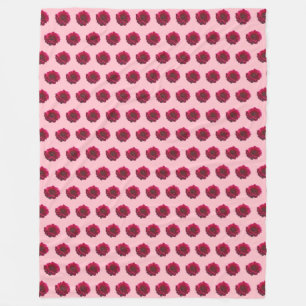 Couverture Polaire Fleur rouge foncé Dahlia Motif sans couture sur