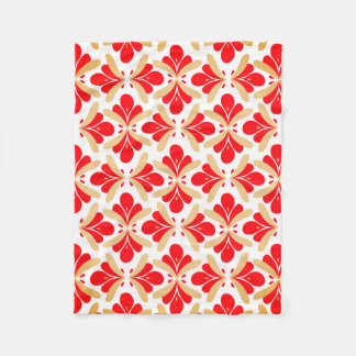 Couverture Polaire Fleur rouge vif sans joint