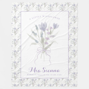 Couverture Polaire Fleur Sauvage Peu De Teinte Bleue Violette Nom Béb