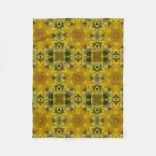 Couverture Polaire Fleur soleil éclate dorée
