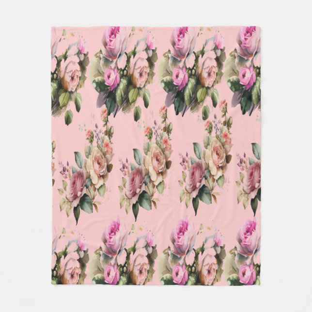 Couverture Polaire Fleur Vintage (Devant)