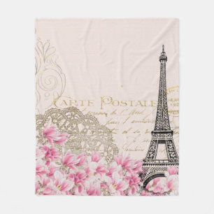 Couverture Polaire fleur vintage Arrière - plan
