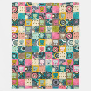 Couverture Polaire fleurit le patchwork