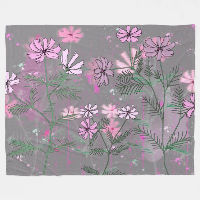 Couverture Polaire Fleurs (Devant (Horizontal))