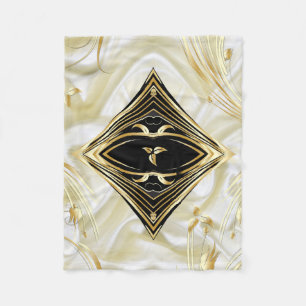 Couverture Polaire Fleurs Abstraites d'argent ou d'or sur - Silk & Ar