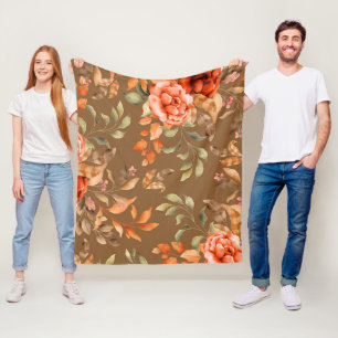 Couverture Polaire Fleurs aquarelles 2