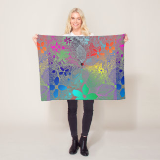 Couverture Polaire Fleurs Arc En Ciel