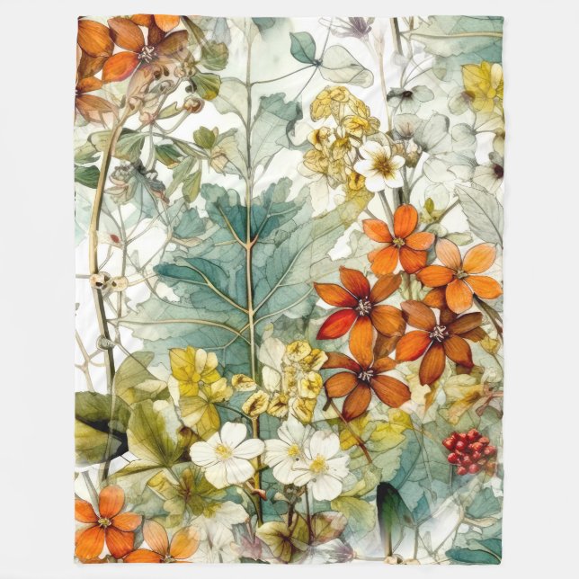Couverture Polaire Fleurs art nature (Devant)