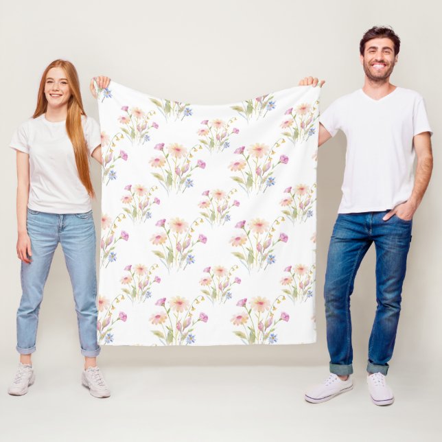 Couverture Polaire Fleurs Chamomiles Motif sans couture (En situation)