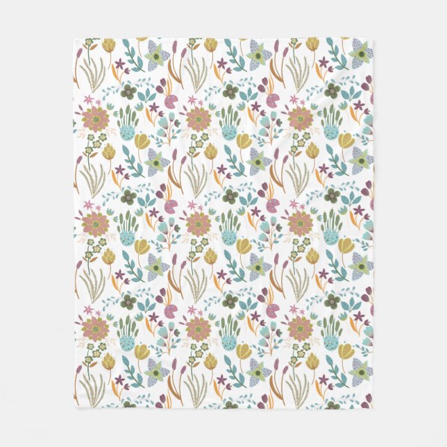 Couverture Polaire Fleurs colorées Motif (Devant)
