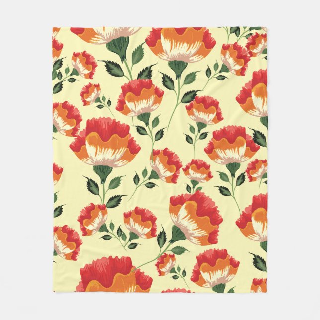 Couverture Polaire Fleurs colorées sans couture motif (Devant)