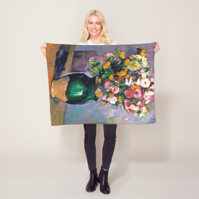Couverture Polaire Fleurs dans un Vase, Cezanne (En situation)