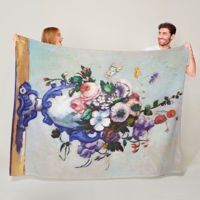 Couverture Polaire Fleurs dans un Vase Rococo, Paul Cezanne (En situation)