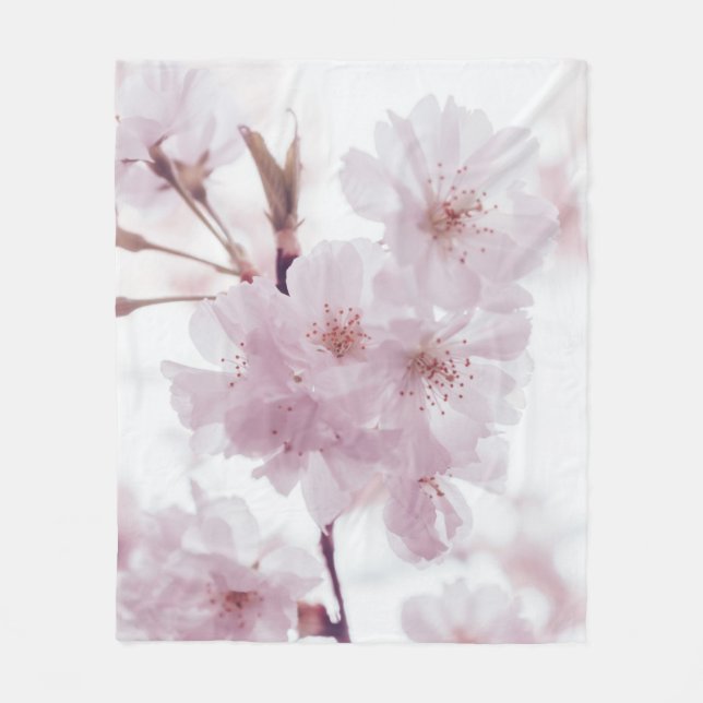COUVERTURE POLAIRE FLEURS DE BLOSOMES DE CHERRY (Devant)