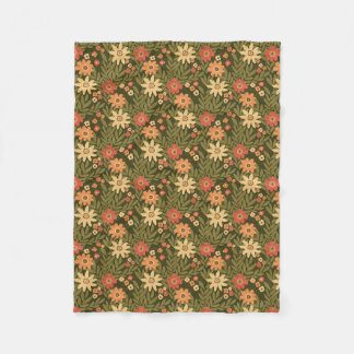 Couverture Polaire Fleurs de Bohême en terre
