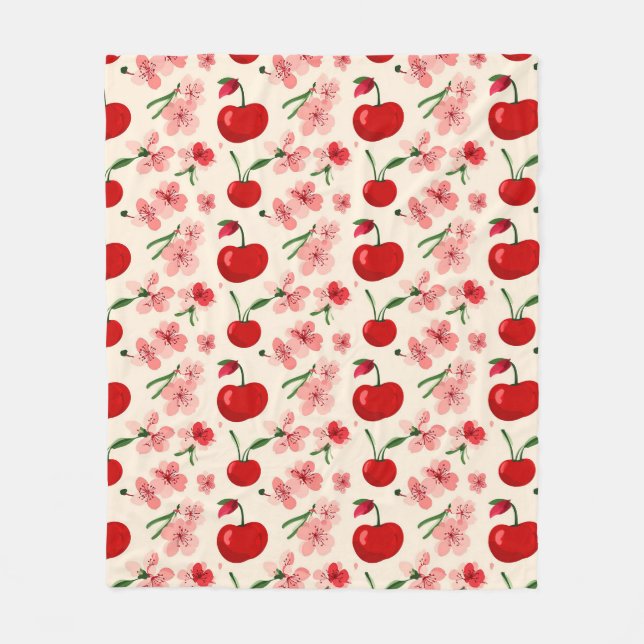 Couverture Polaire Fleurs de Cerisier Doux Pour Intérieurs Quotidienn (Devant)