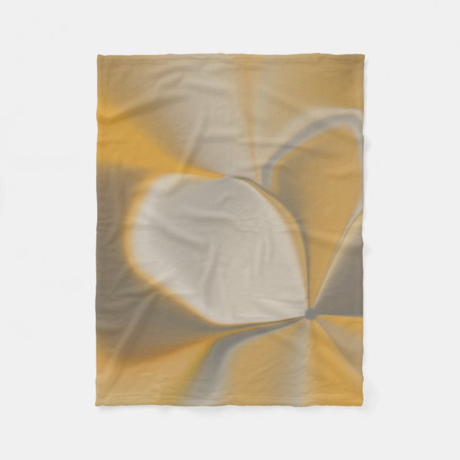Couverture Polaire Fleurs de coin de pétale blanche jaune abstrait él (Devant)