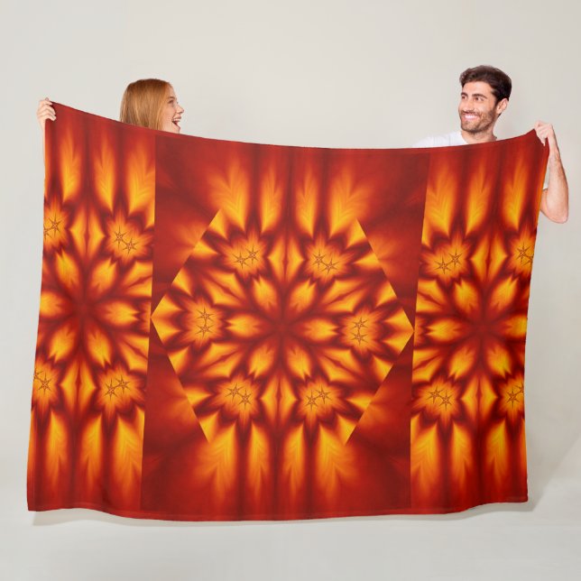 Couverture Polaire Fleurs de feu de Bohême 72 (En situation)