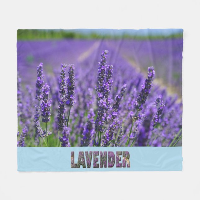 Couverture Polaire Fleurs de lavande Violet Floral (Devant (Horizontal))