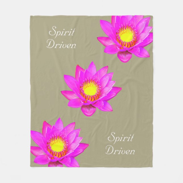 Couverture Polaire Fleurs de lotus guidées par l'esprit sur fond beig (Devant)