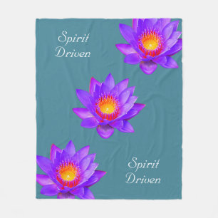 Couverture Polaire Fleurs de lotus guidées par l'esprit sur fond sarc