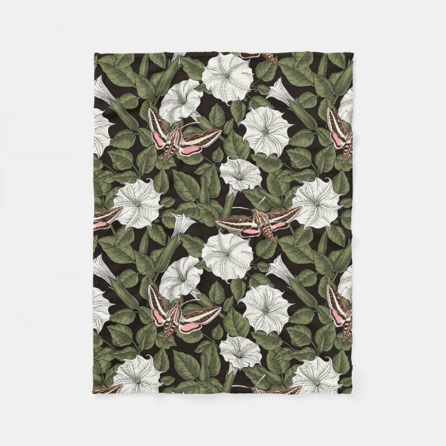 Couverture Polaire Fleurs de lune et sphinx Mois (Devant)