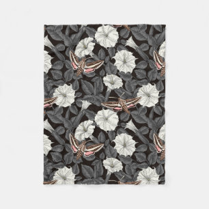 Couverture Polaire Fleurs de lune et sphinx Moths 2
