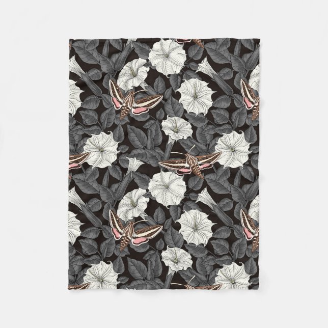 Couverture Polaire Fleurs de lune et sphinx Moths 2 (Devant)