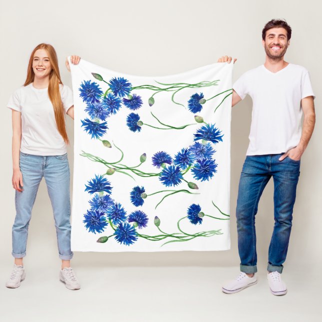 Couverture Polaire Fleurs de maïs mignonnes aquarelles (En situation)
