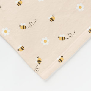 Couverture Polaire Fleurs de marmite et abeilles de miel
