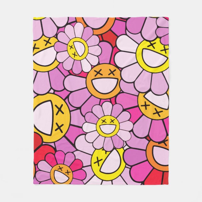 Couverture Polaire fleurs de Murakami (Devant)