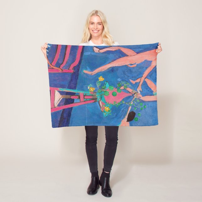 Couverture Polaire Fleurs de Nasturtium dans l'Atelier, Matisse (En situation)