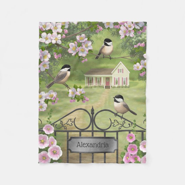 Couverture Polaire Fleurs de poulet Ferme victorienne (Devant)