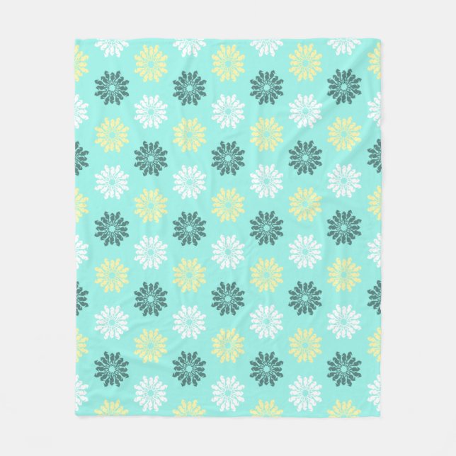 Couverture Polaire Fleurs de Seahorse Aquamarine Fleece Blanket (Devant)
