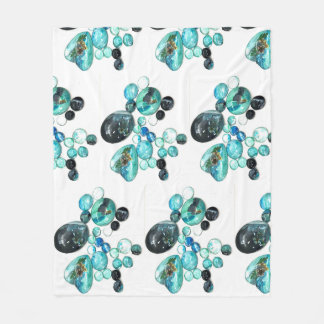 Couverture Polaire Fleurs de verre de mer et bling